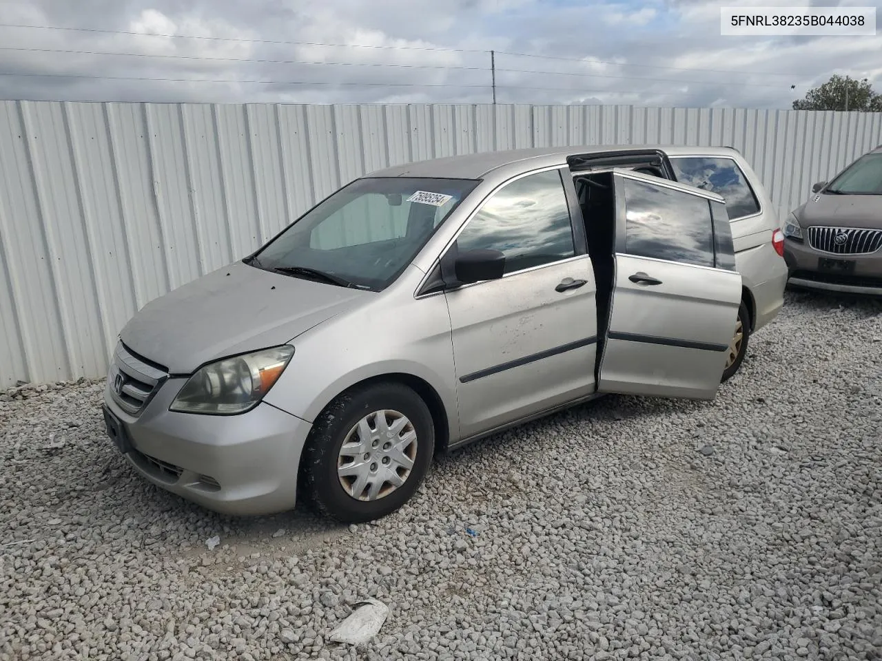 2005 Honda Odyssey Lx VIN: 5FNRL38235B044038 Lot: 75095254