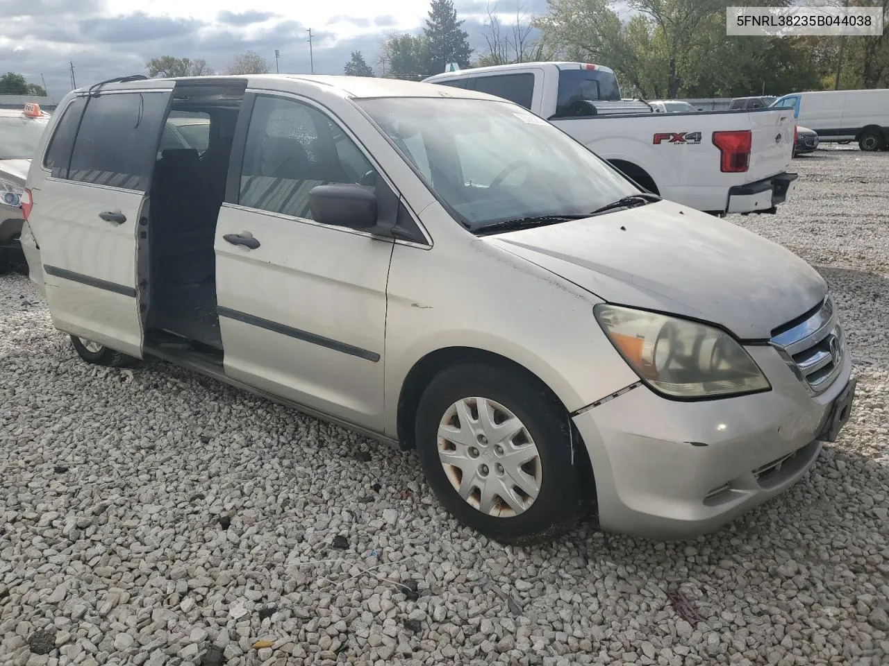 2005 Honda Odyssey Lx VIN: 5FNRL38235B044038 Lot: 75095254