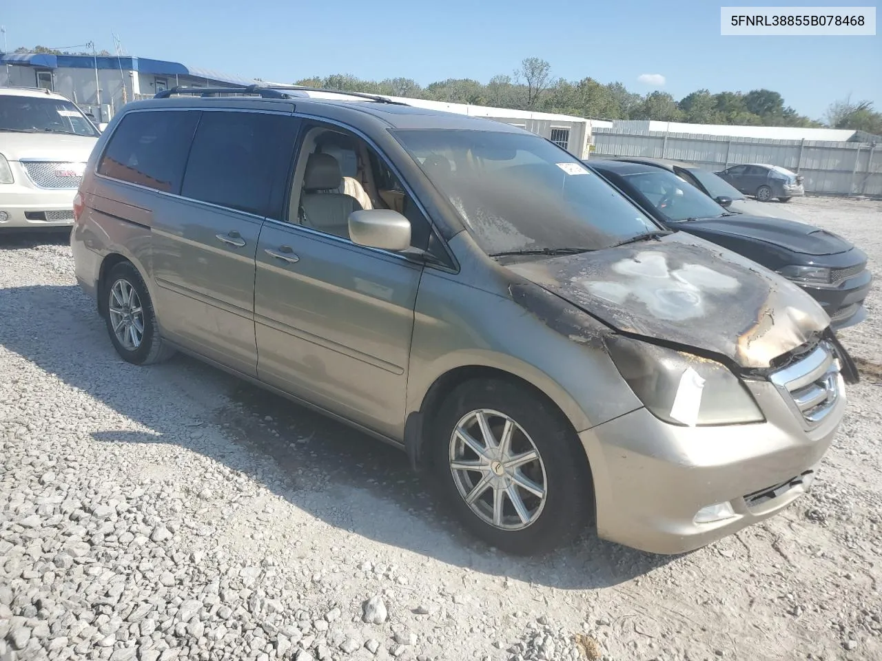 2005 Honda Odyssey Touring VIN: 5FNRL38855B078468 Lot: 75497294