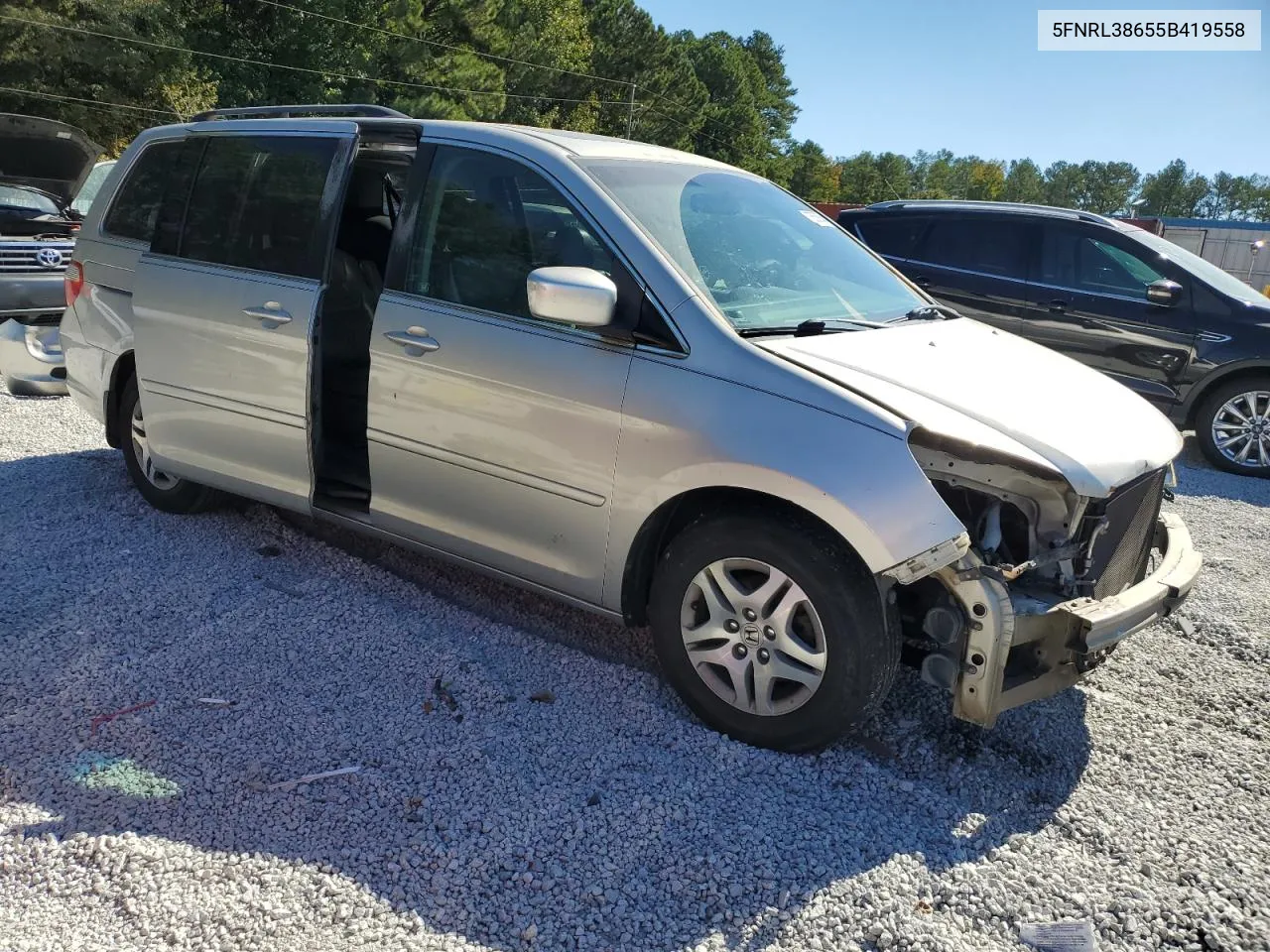 2005 Honda Odyssey Exl VIN: 5FNRL38655B419558 Lot: 75558854