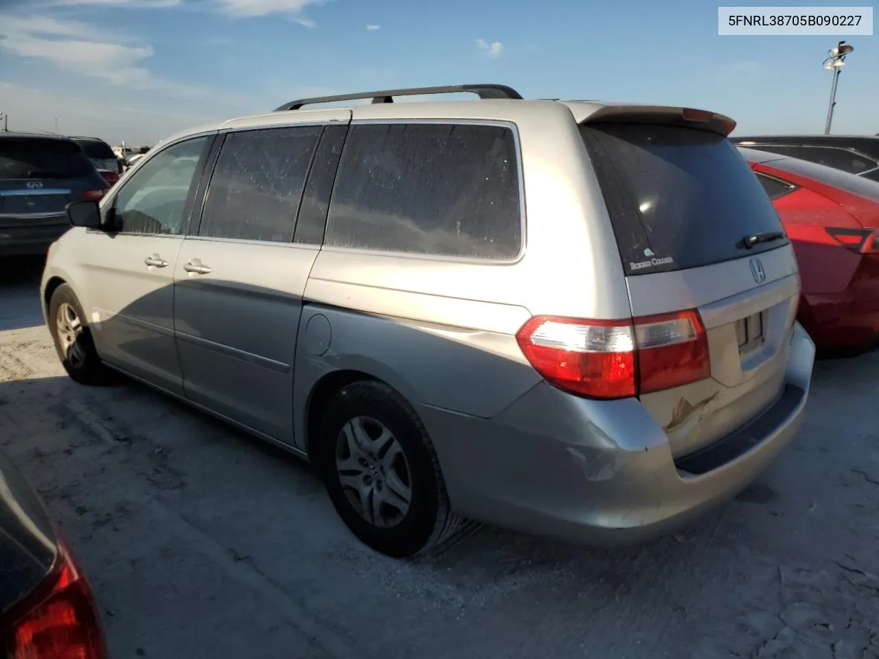 2005 Honda Odyssey Exl VIN: 5FNRL38705B090227 Lot: 75917134