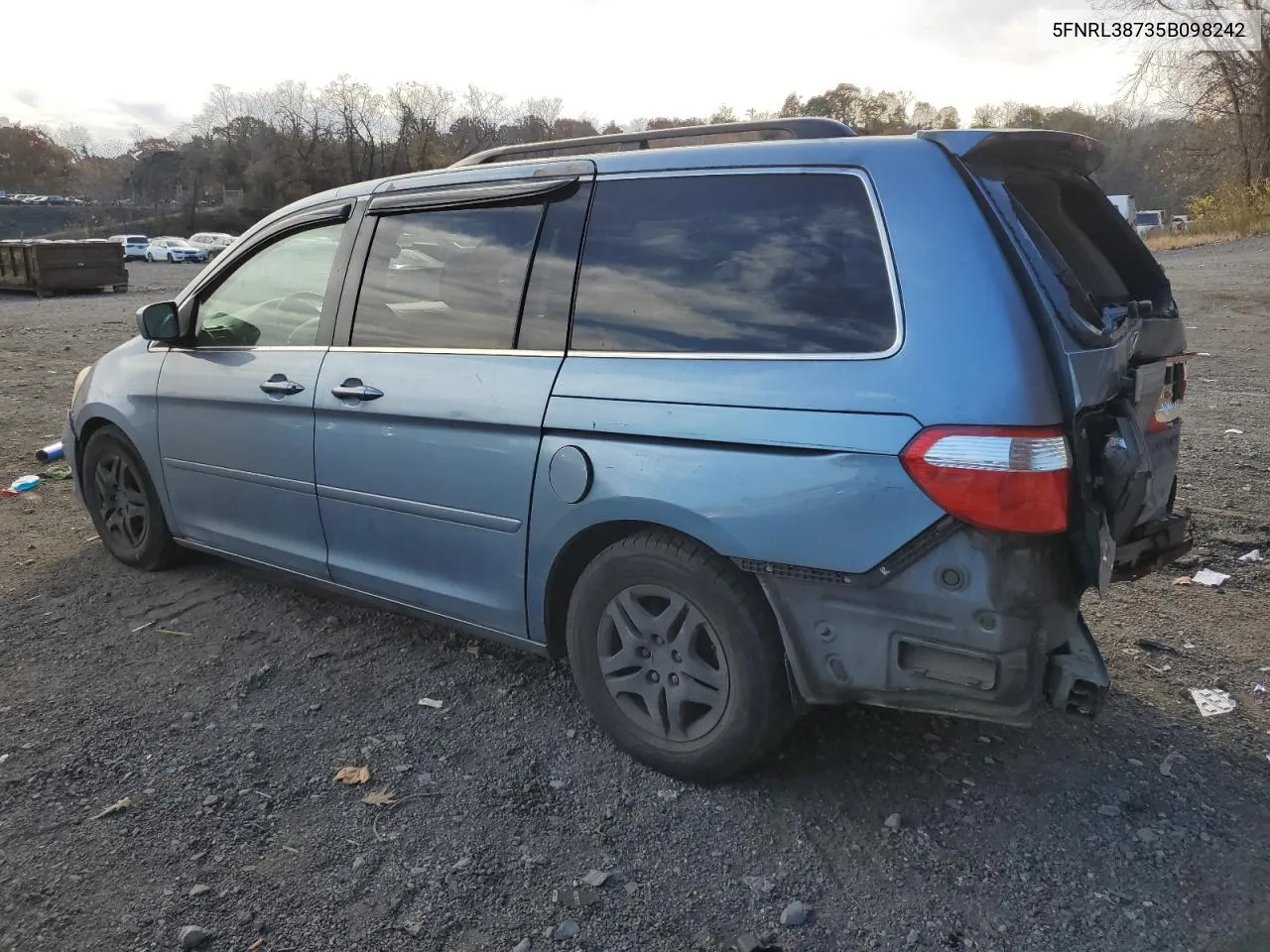 2005 Honda Odyssey Exl VIN: 5FNRL38735B098242 Lot: 77309834