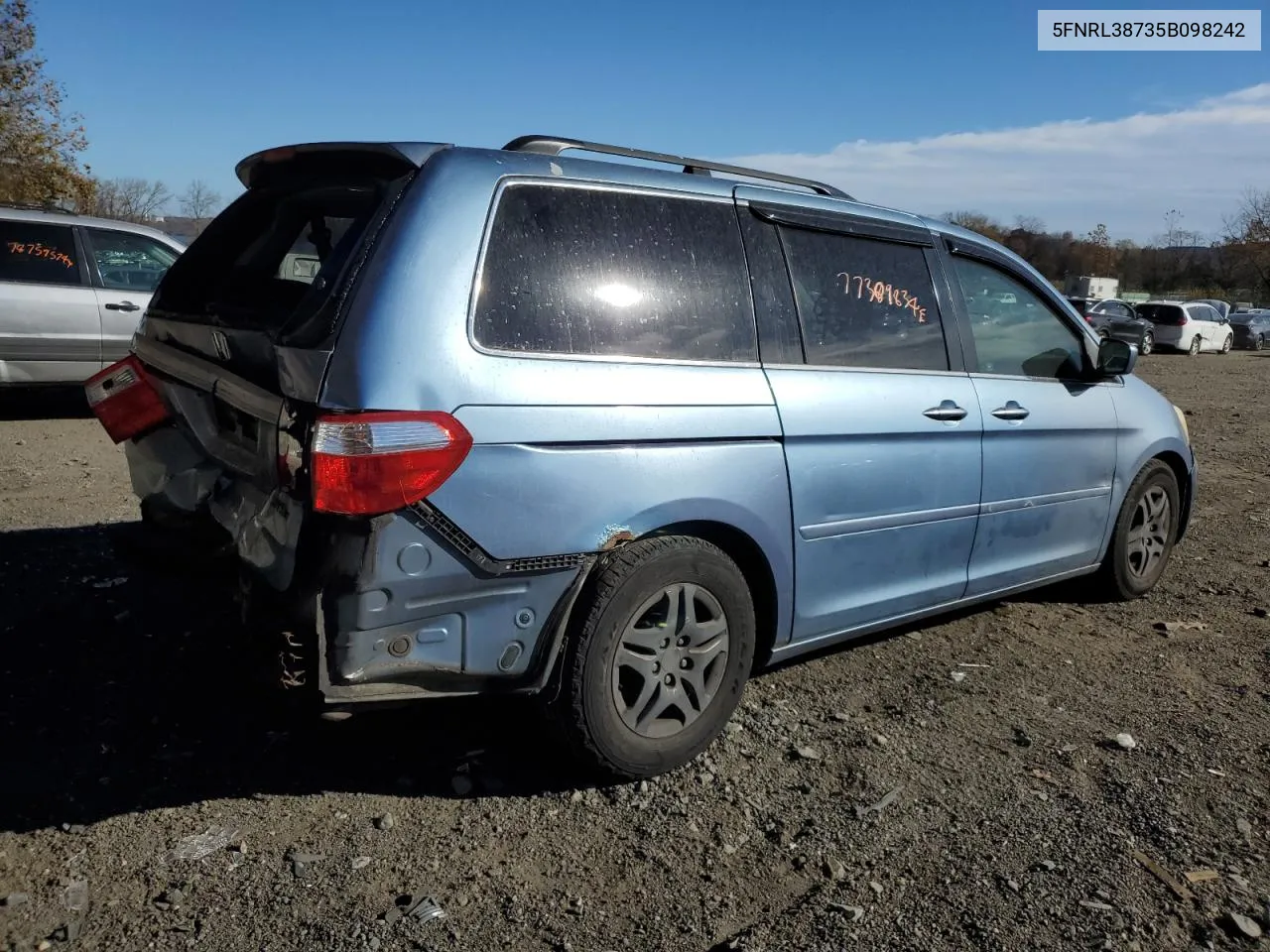 2005 Honda Odyssey Exl VIN: 5FNRL38735B098242 Lot: 77309834