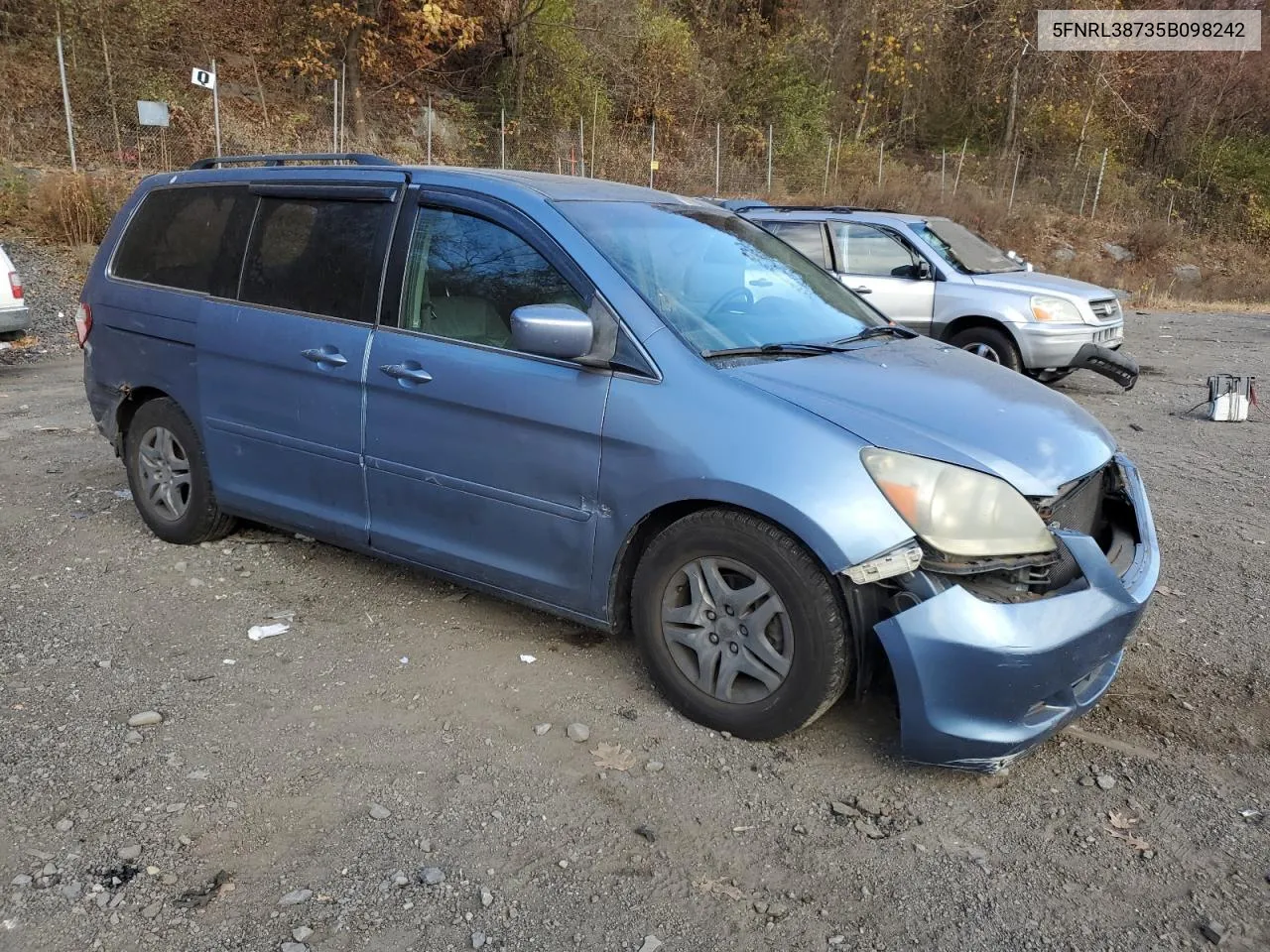 2005 Honda Odyssey Exl VIN: 5FNRL38735B098242 Lot: 77309834