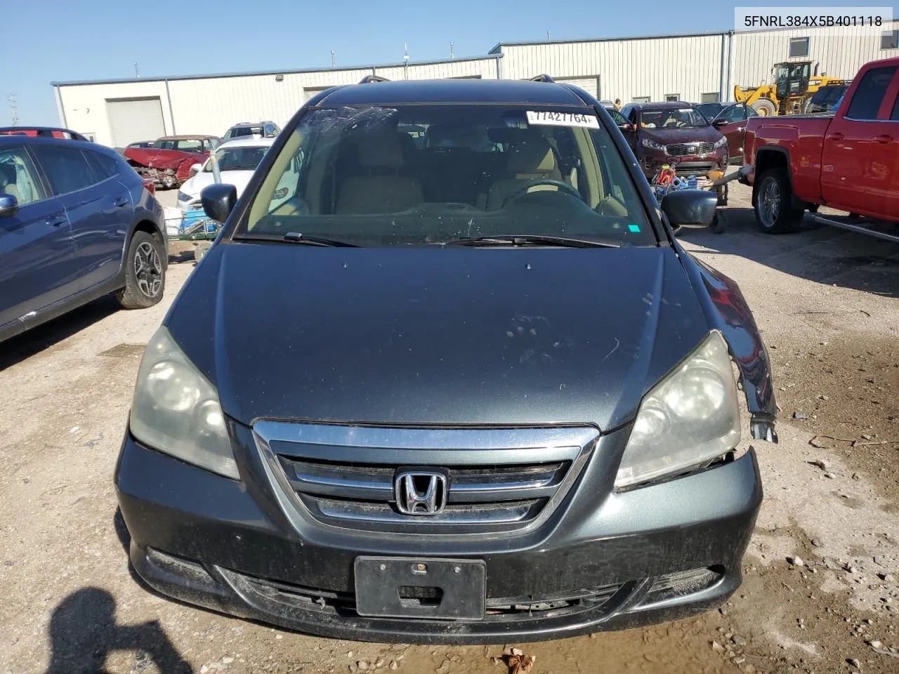 2005 Honda Odyssey Ex VIN: 5FNRL384X5B401118 Lot: 77427764