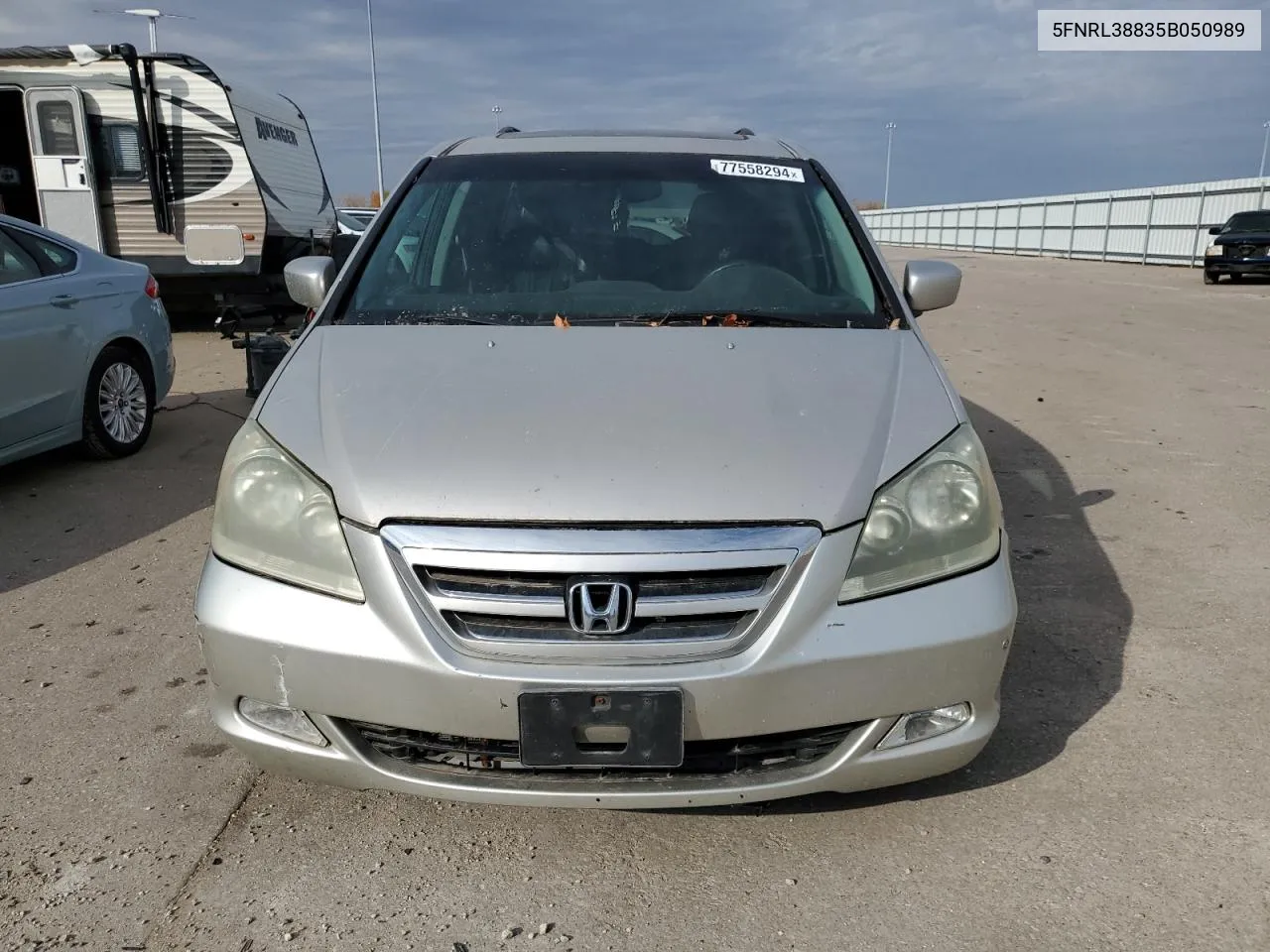 2005 Honda Odyssey Touring VIN: 5FNRL38835B050989 Lot: 77558294