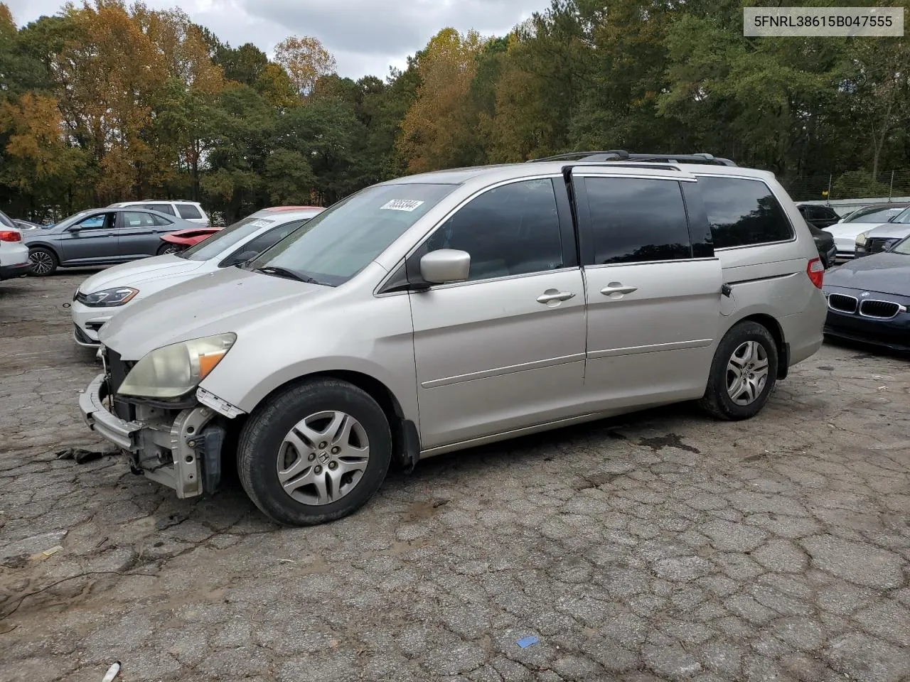 2005 Honda Odyssey Exl VIN: 5FNRL38615B047555 Lot: 78353344