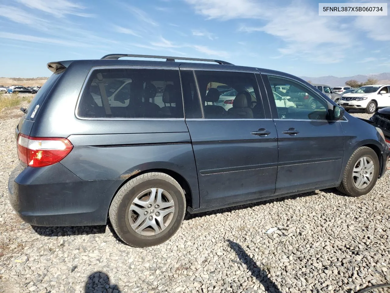 2005 Honda Odyssey Exl VIN: 5FNRL387X5B060734 Lot: 78899434