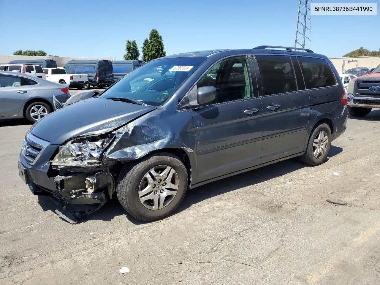 2006 Honda Odyssey Exl VIN: 5FNRL38736B441990 Lot: 60980924