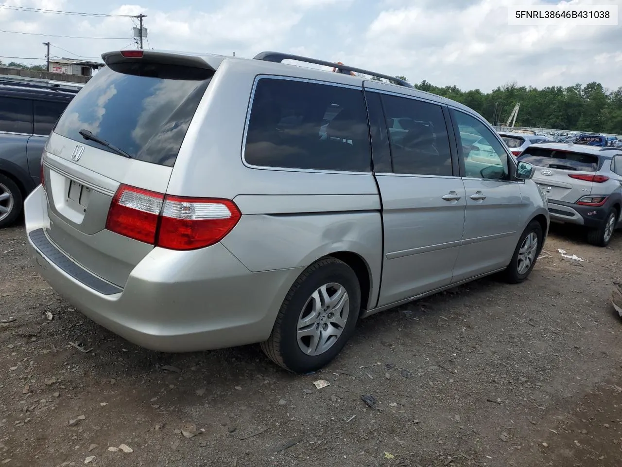 2006 Honda Odyssey Exl VIN: 5FNRL38646B431038 Lot: 61158104