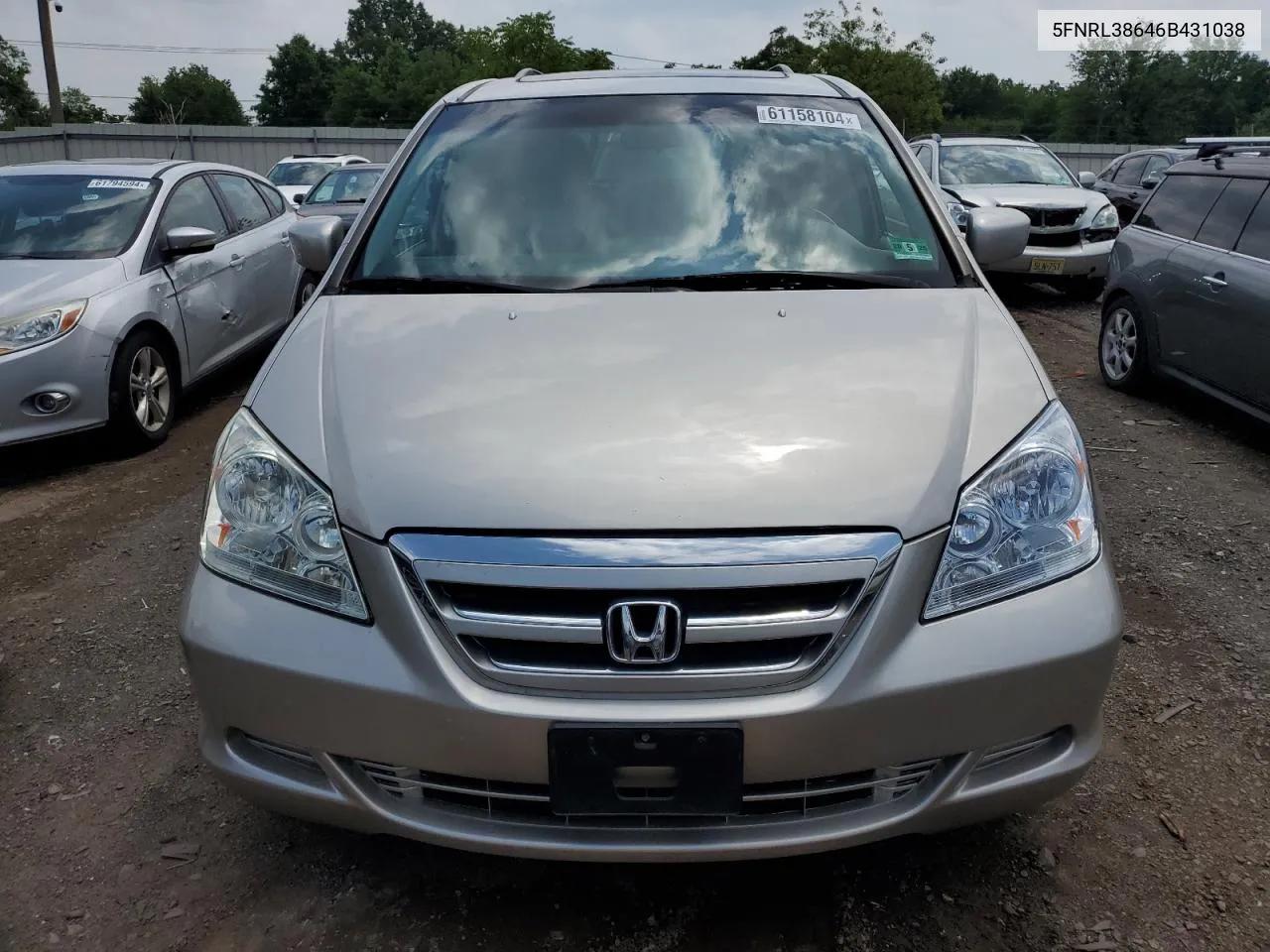 2006 Honda Odyssey Exl VIN: 5FNRL38646B431038 Lot: 61158104