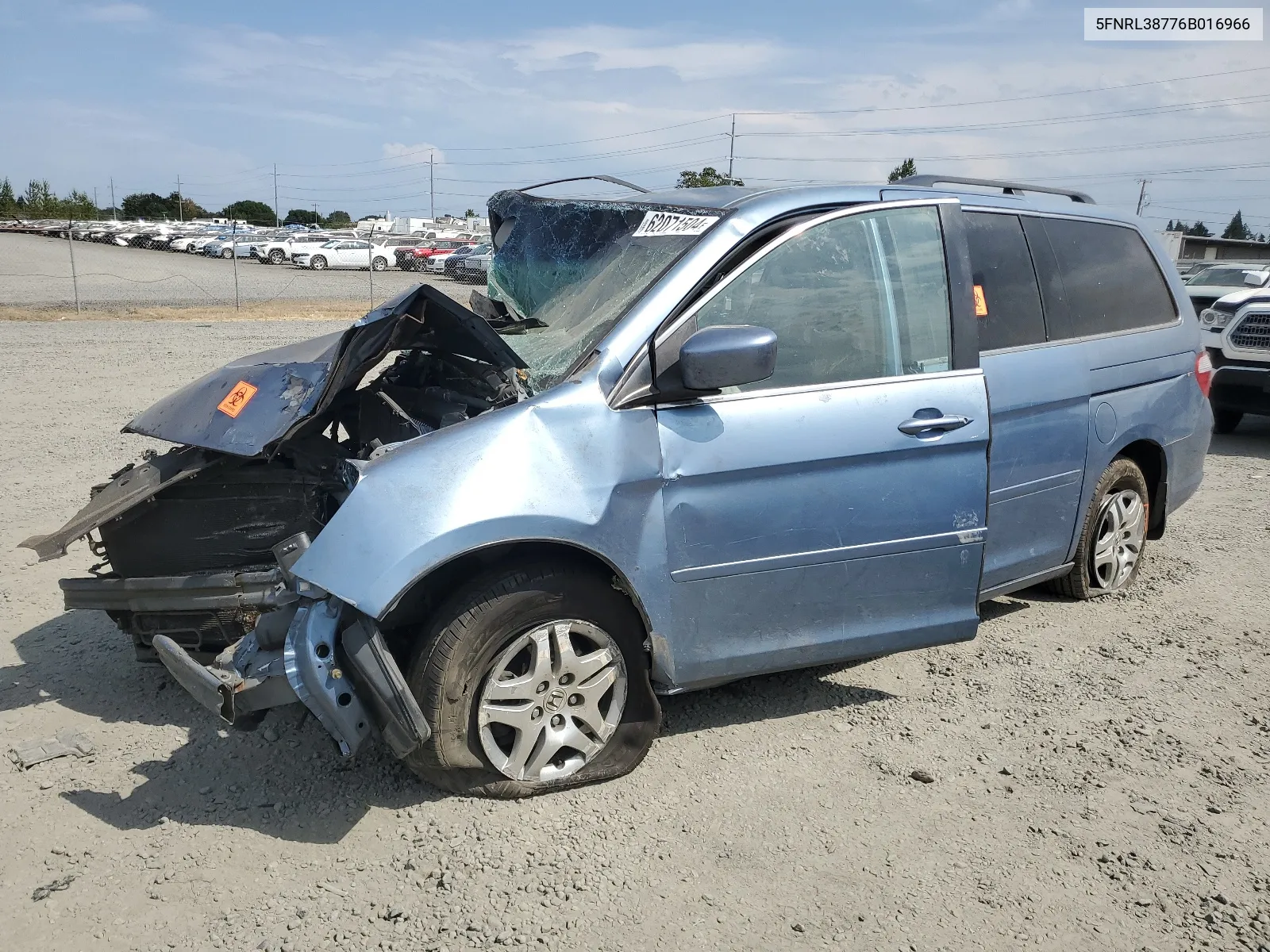 5FNRL38776B016966 2006 Honda Odyssey Exl