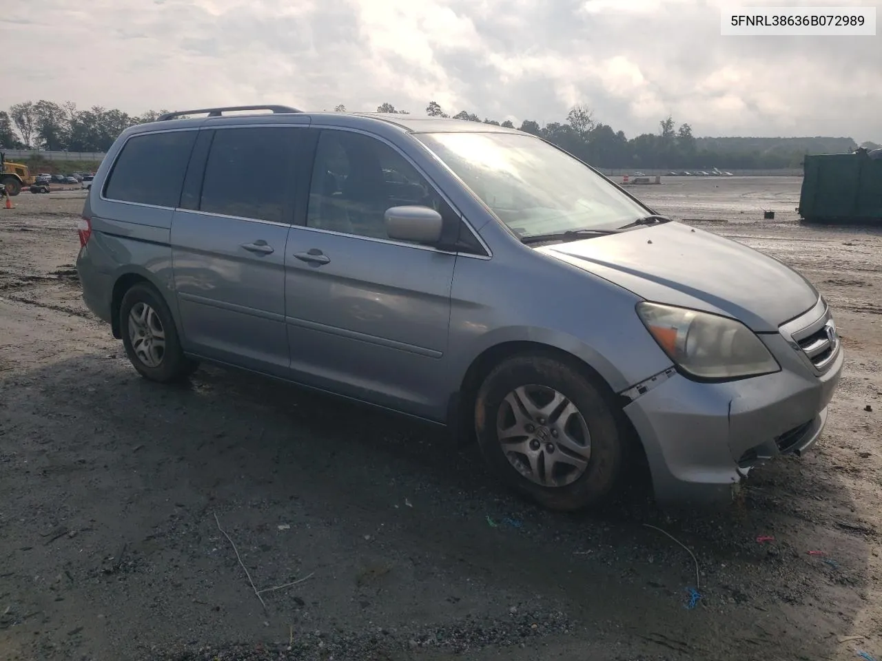 2006 Honda Odyssey Exl VIN: 5FNRL38636B072989 Lot: 67264854