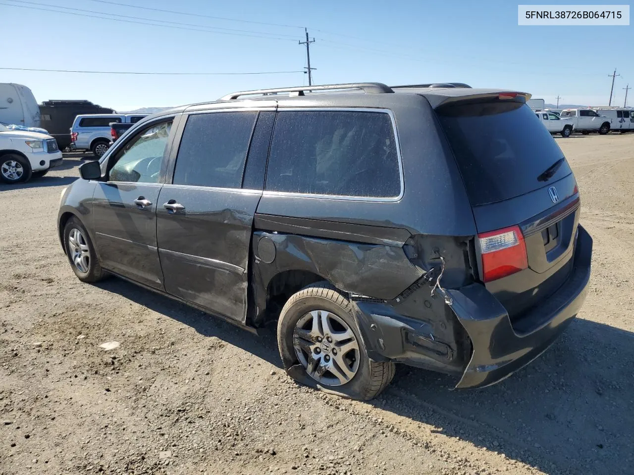 5FNRL38726B064715 2006 Honda Odyssey Exl