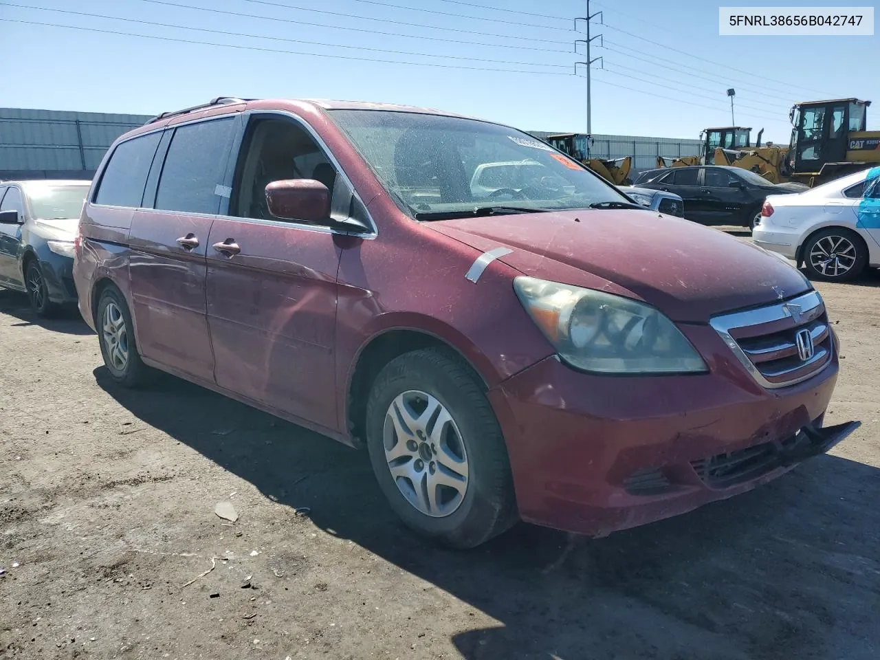 2006 Honda Odyssey Exl VIN: 5FNRL38656B042747 Lot: 68016624