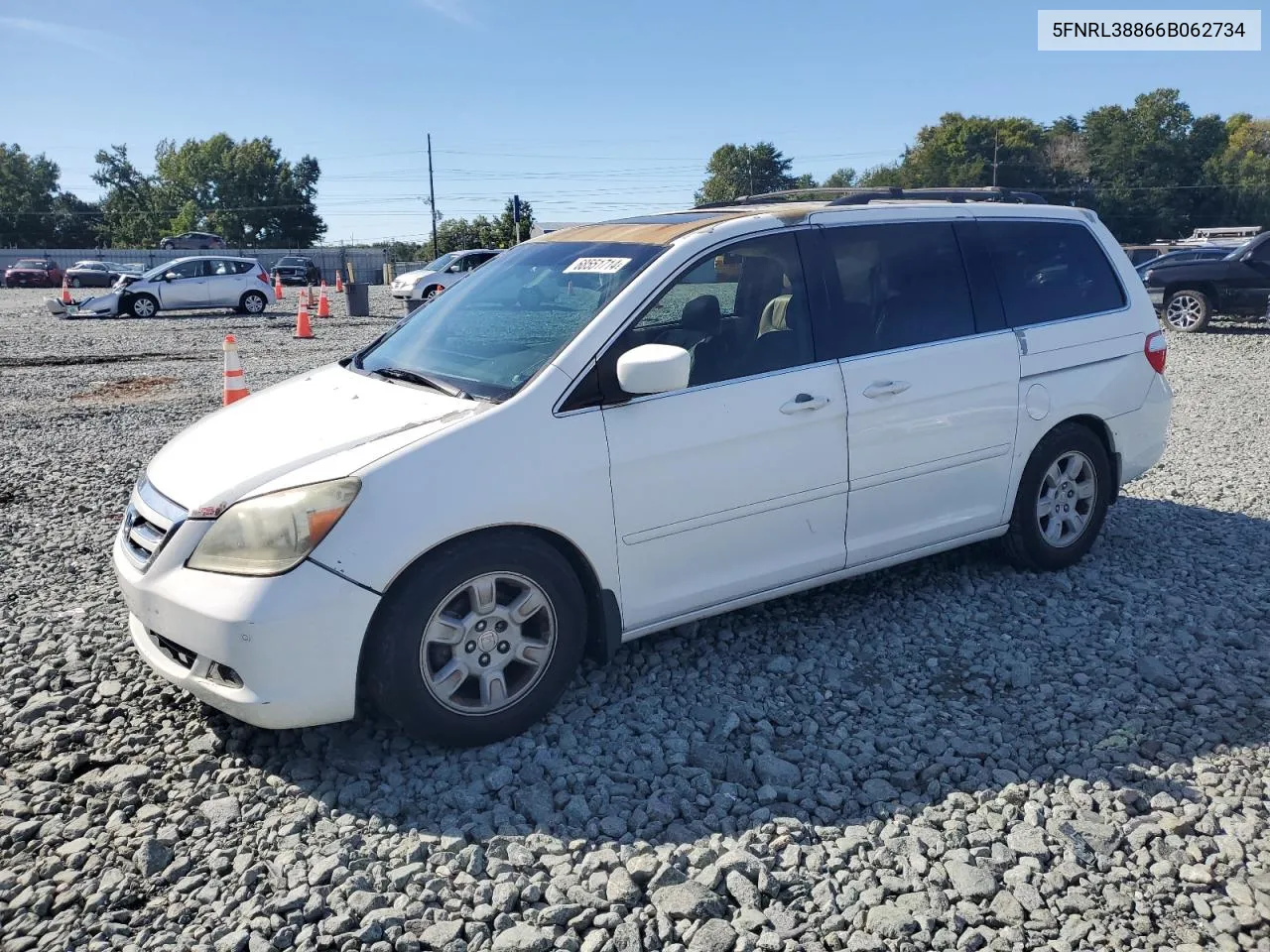 5FNRL38866B062734 2006 Honda Odyssey Touring