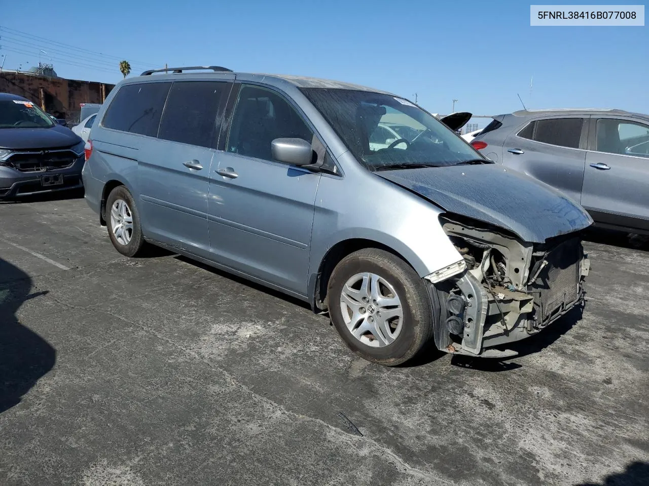 2006 Honda Odyssey Ex VIN: 5FNRL38416B077008 Lot: 68767774