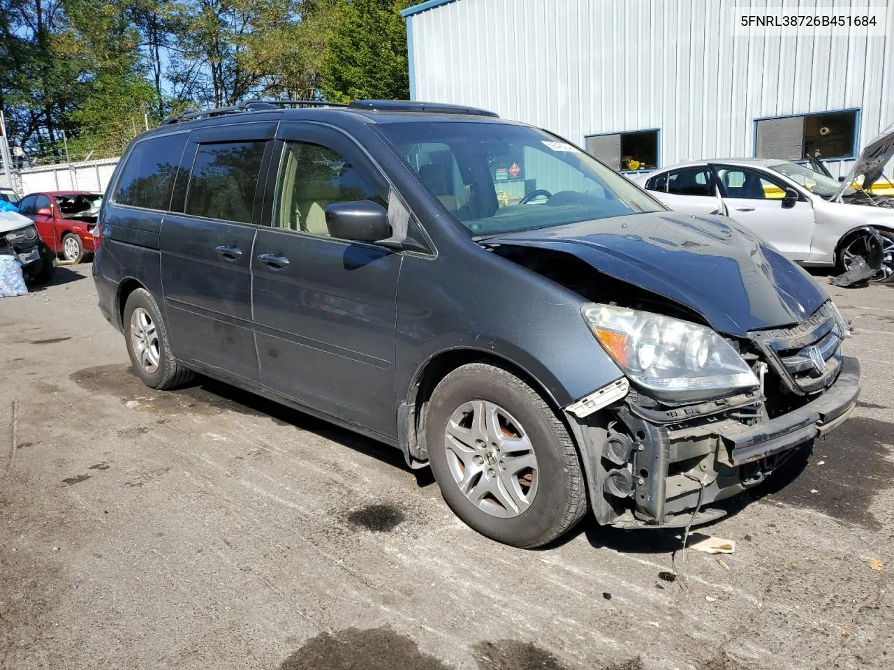 2006 Honda Odyssey Exl VIN: 5FNRL38726B451684 Lot: 69345054