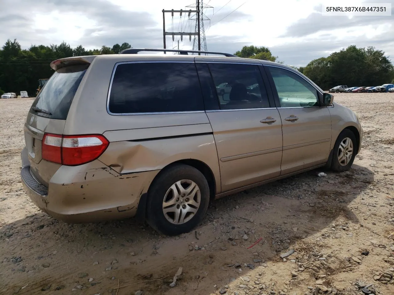 2006 Honda Odyssey Exl VIN: 5FNRL387X6B447351 Lot: 69572954