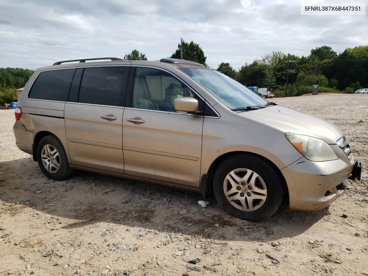 2006 Honda Odyssey Exl VIN: 5FNRL387X6B447351 Lot: 69572954