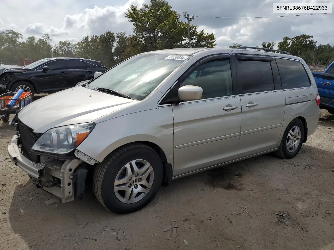 2006 Honda Odyssey Exl VIN: 5FNRL38676B422933 Lot: 70239834