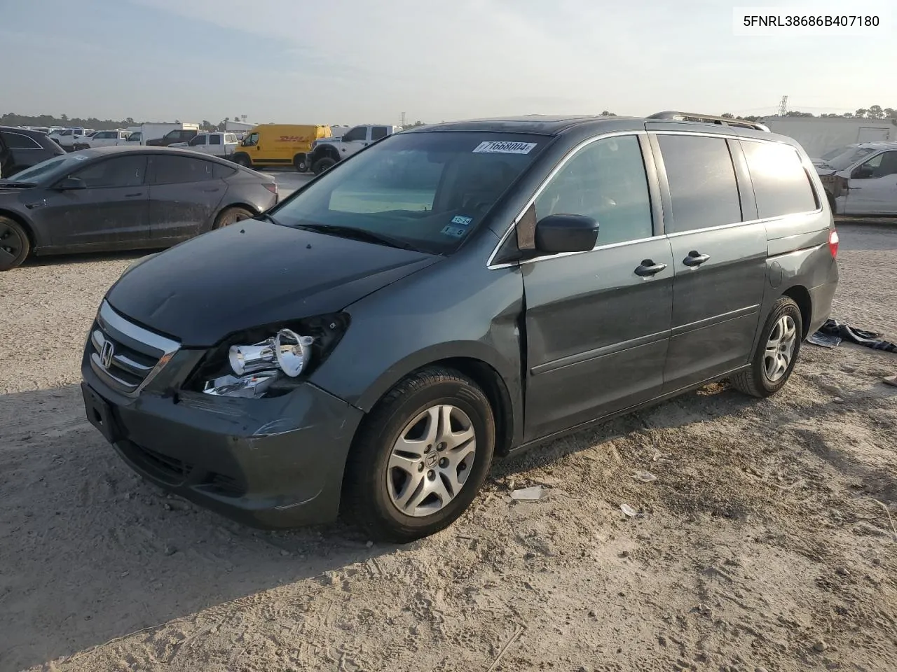 2006 Honda Odyssey Exl VIN: 5FNRL38686B407180 Lot: 71668004