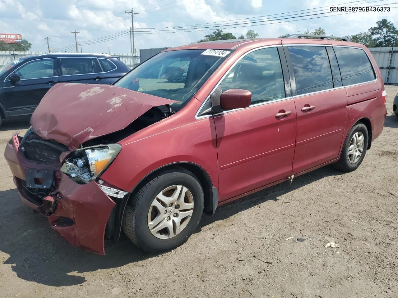 2006 Honda Odyssey Exl VIN: 5FNRL38796B436373 Lot: 71714134