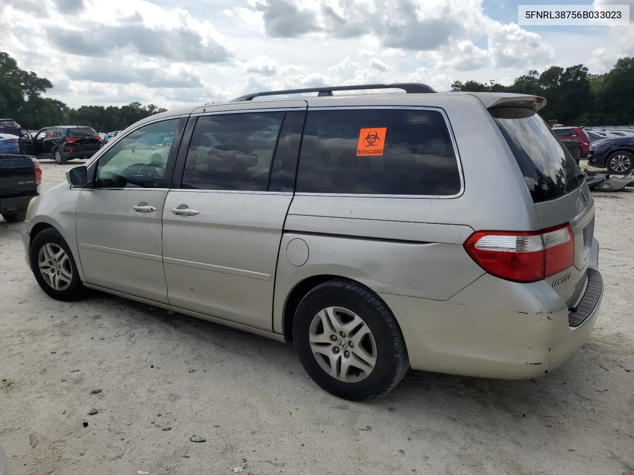 2006 Honda Odyssey Exl VIN: 5FNRL38756B033023 Lot: 71980794