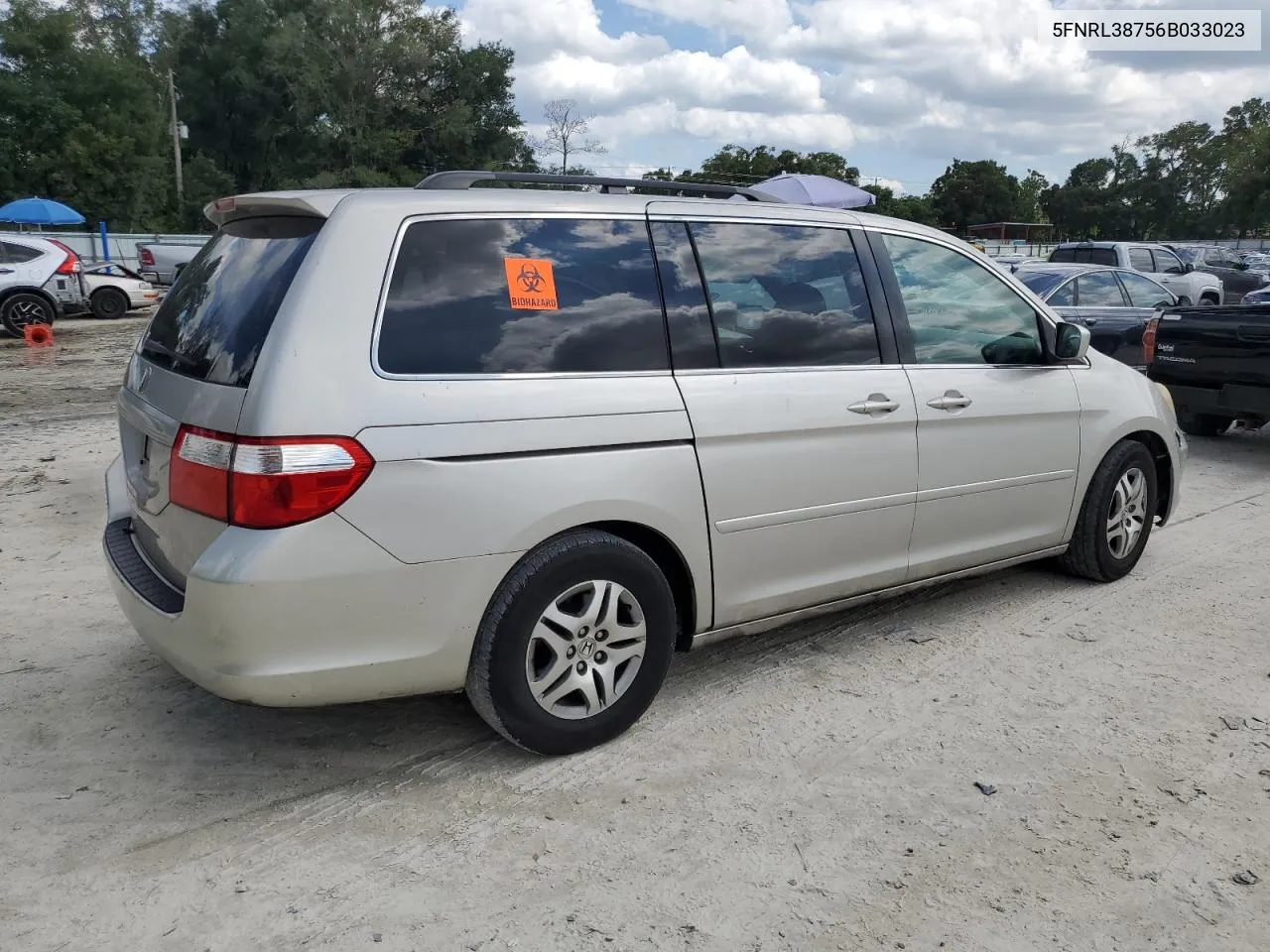 2006 Honda Odyssey Exl VIN: 5FNRL38756B033023 Lot: 71980794