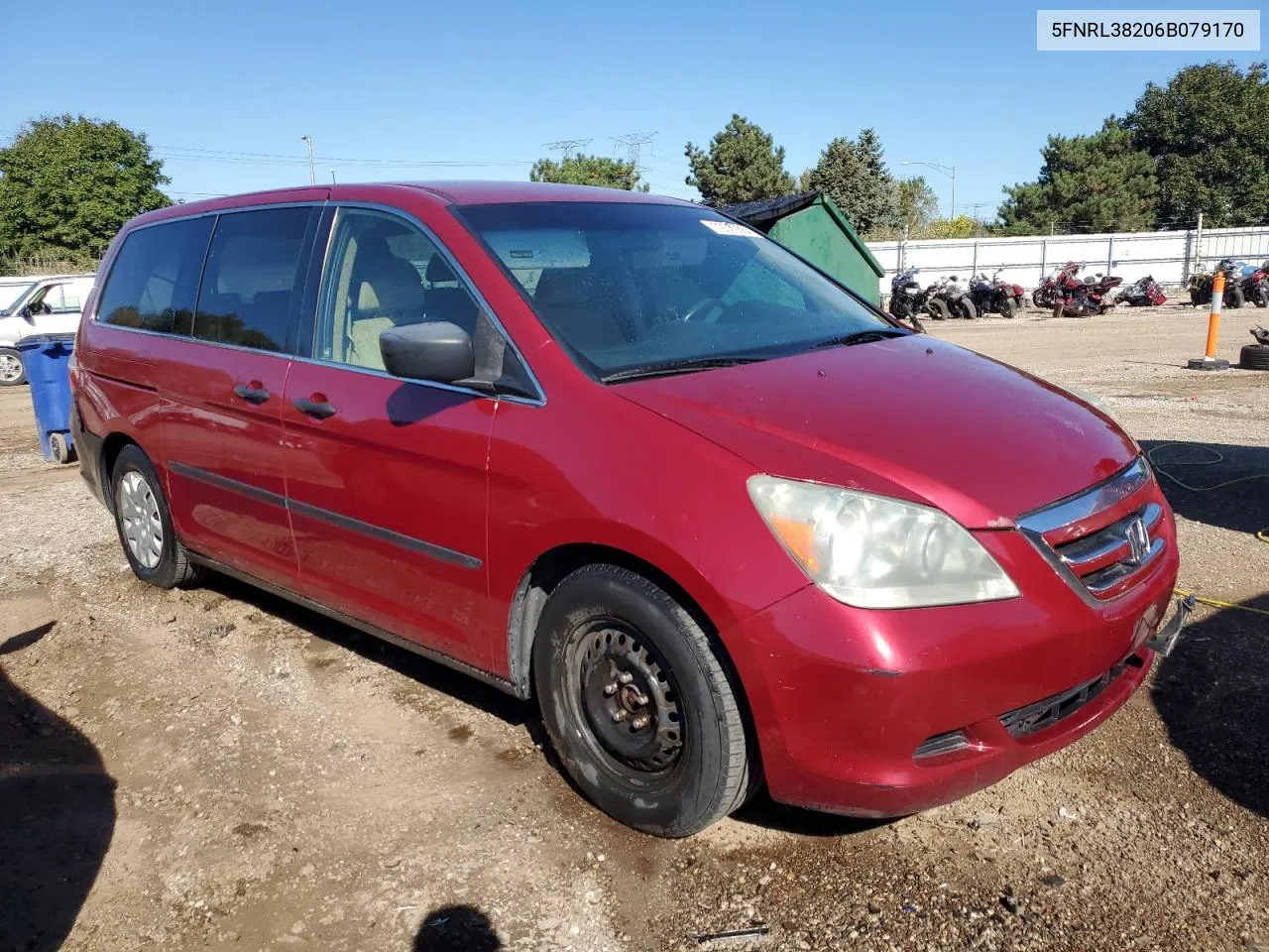 5FNRL38206B079170 2006 Honda Odyssey Lx