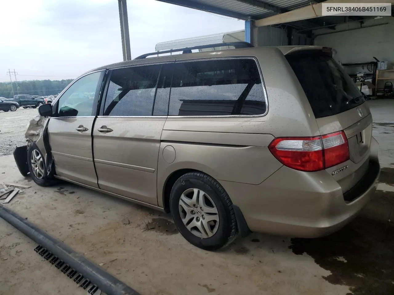 5FNRL38406B451169 2006 Honda Odyssey Ex