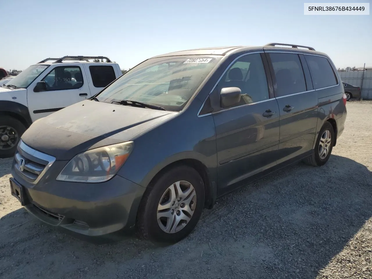 2006 Honda Odyssey Exl VIN: 5FNRL38676B434449 Lot: 72827584