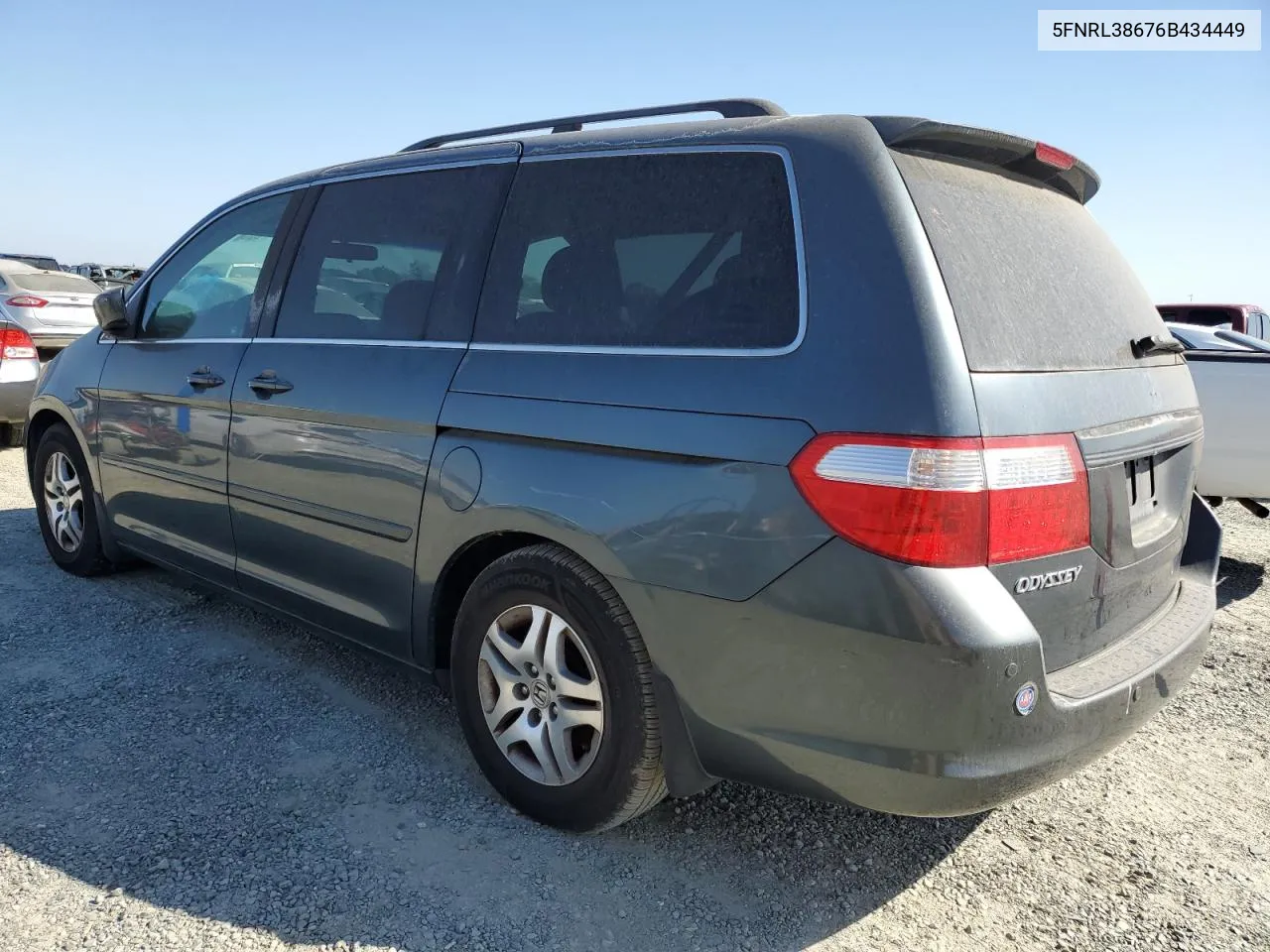 2006 Honda Odyssey Exl VIN: 5FNRL38676B434449 Lot: 72827584