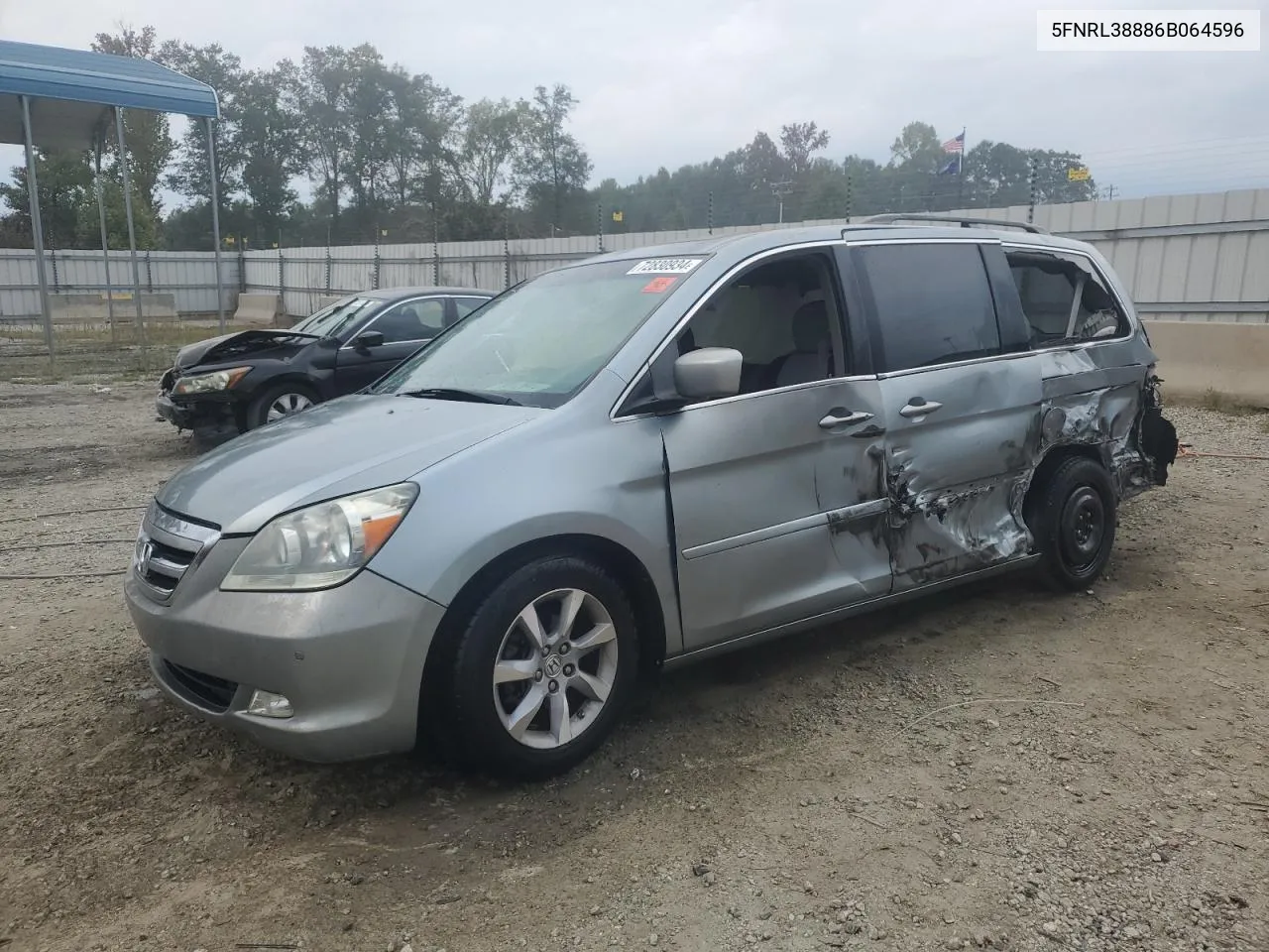 2006 Honda Odyssey Touring VIN: 5FNRL38886B064596 Lot: 72830934