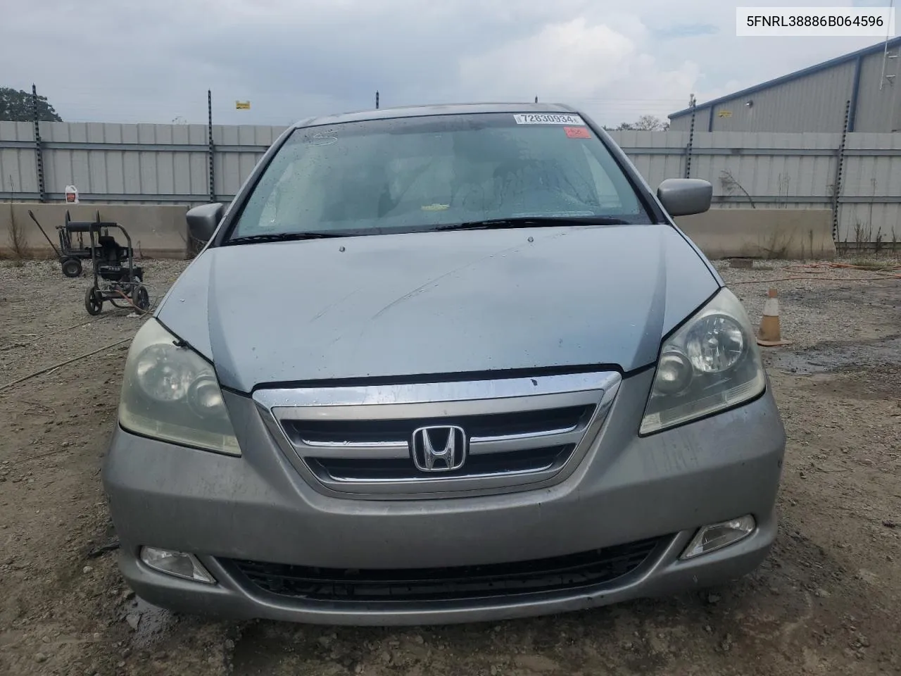 2006 Honda Odyssey Touring VIN: 5FNRL38886B064596 Lot: 72830934