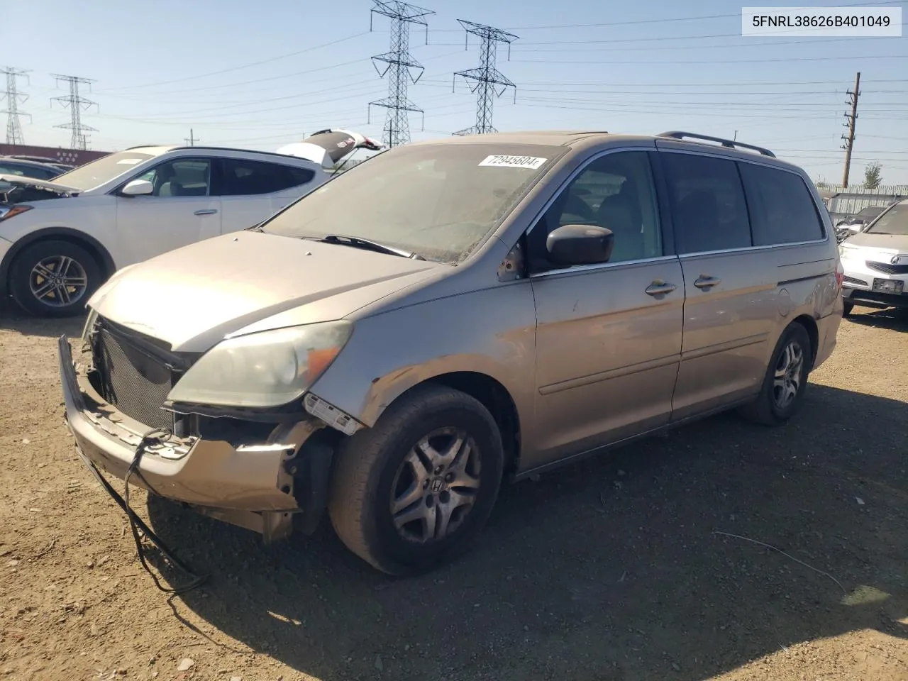 5FNRL38626B401049 2006 Honda Odyssey Exl