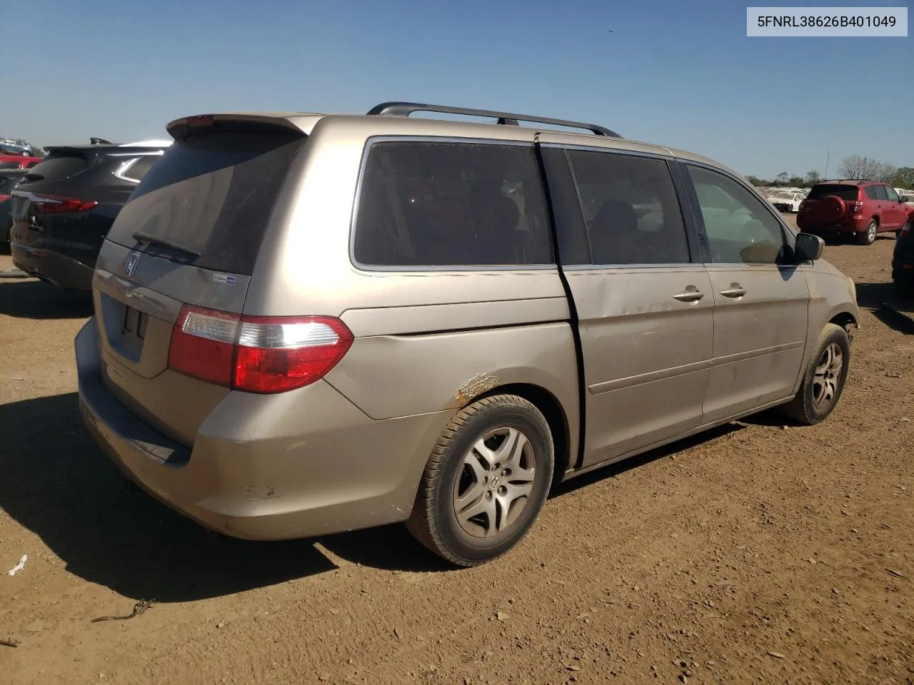 2006 Honda Odyssey Exl VIN: 5FNRL38626B401049 Lot: 72945604