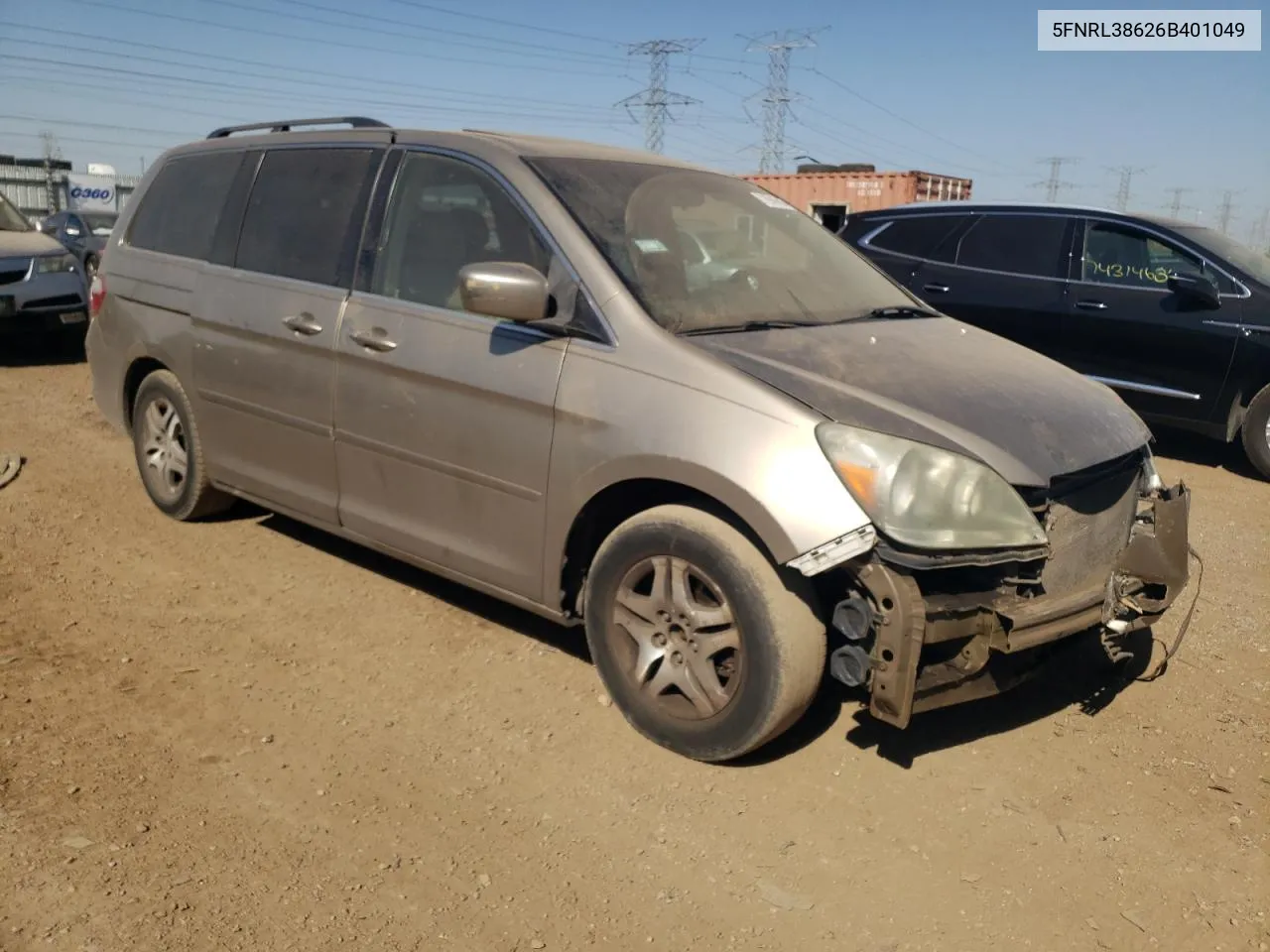 2006 Honda Odyssey Exl VIN: 5FNRL38626B401049 Lot: 72945604