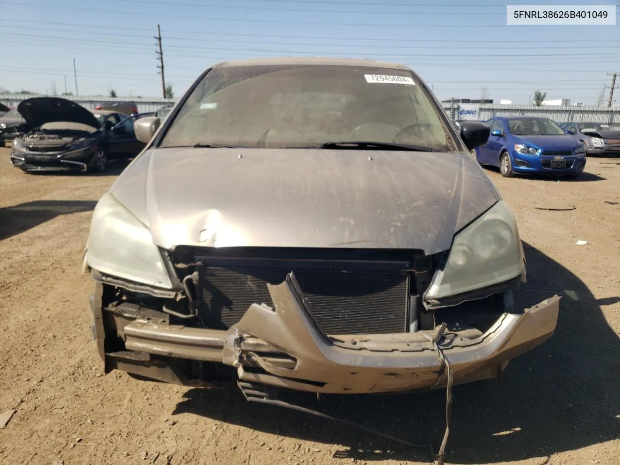 2006 Honda Odyssey Exl VIN: 5FNRL38626B401049 Lot: 72945604