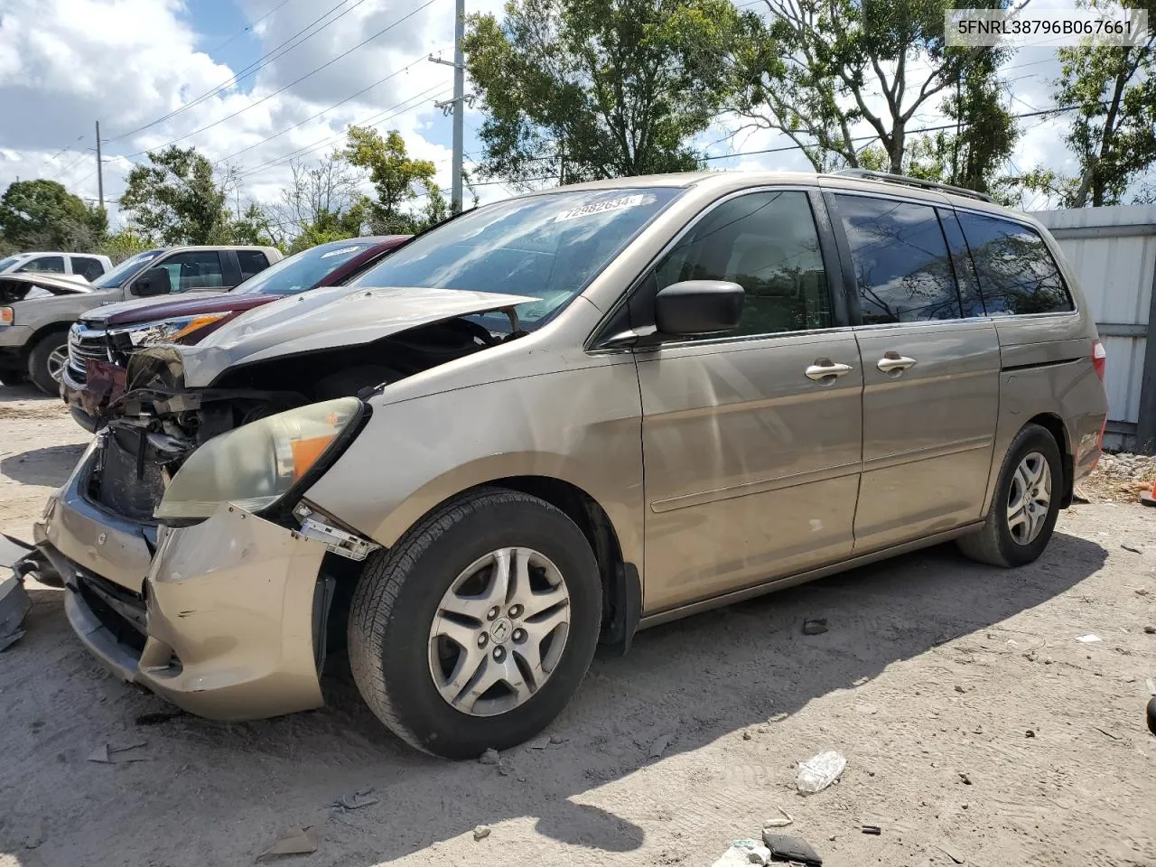 2006 Honda Odyssey Exl VIN: 5FNRL38796B067661 Lot: 72982634