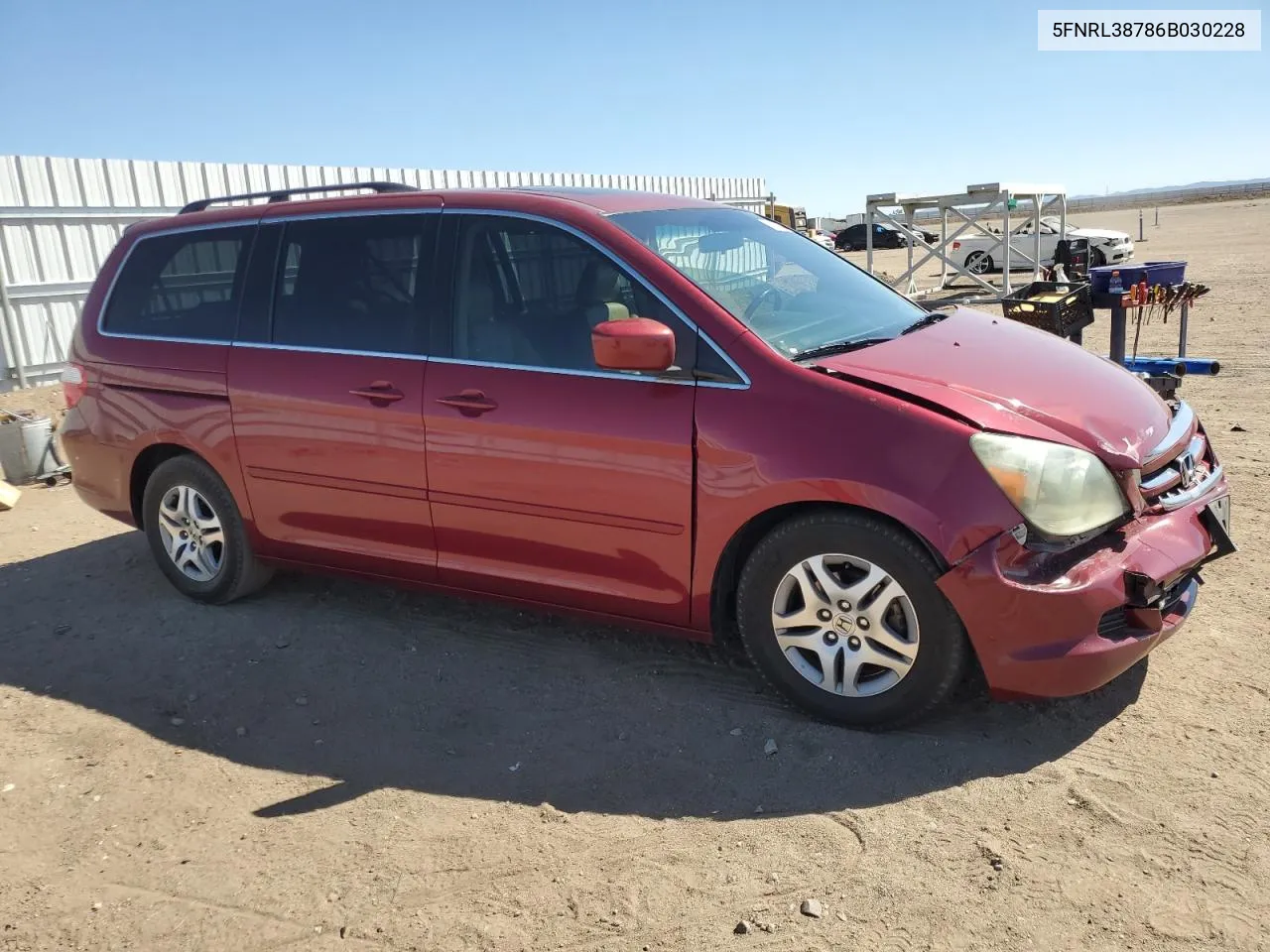 2006 Honda Odyssey Exl VIN: 5FNRL38786B030228 Lot: 73069024