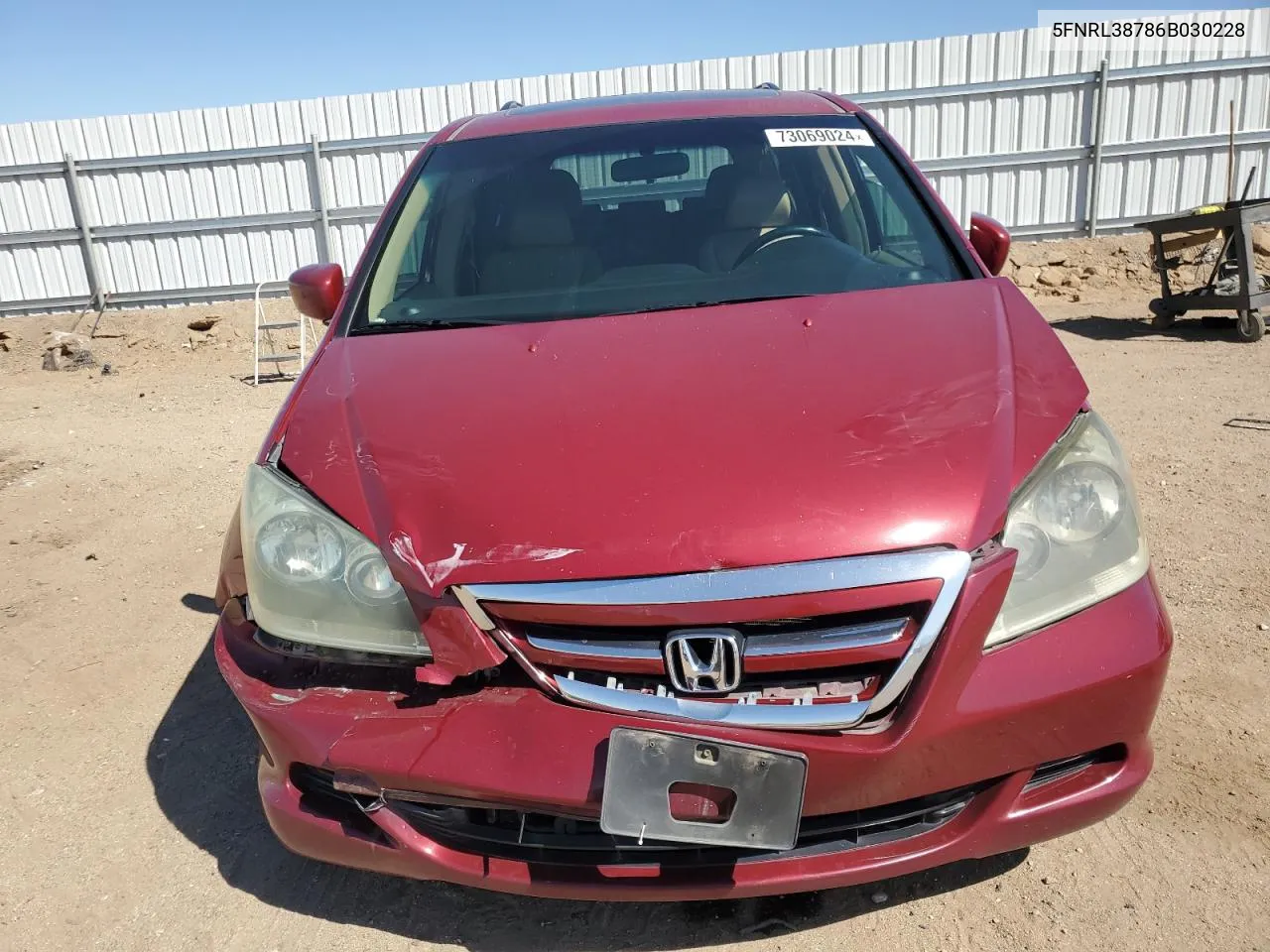 2006 Honda Odyssey Exl VIN: 5FNRL38786B030228 Lot: 73069024