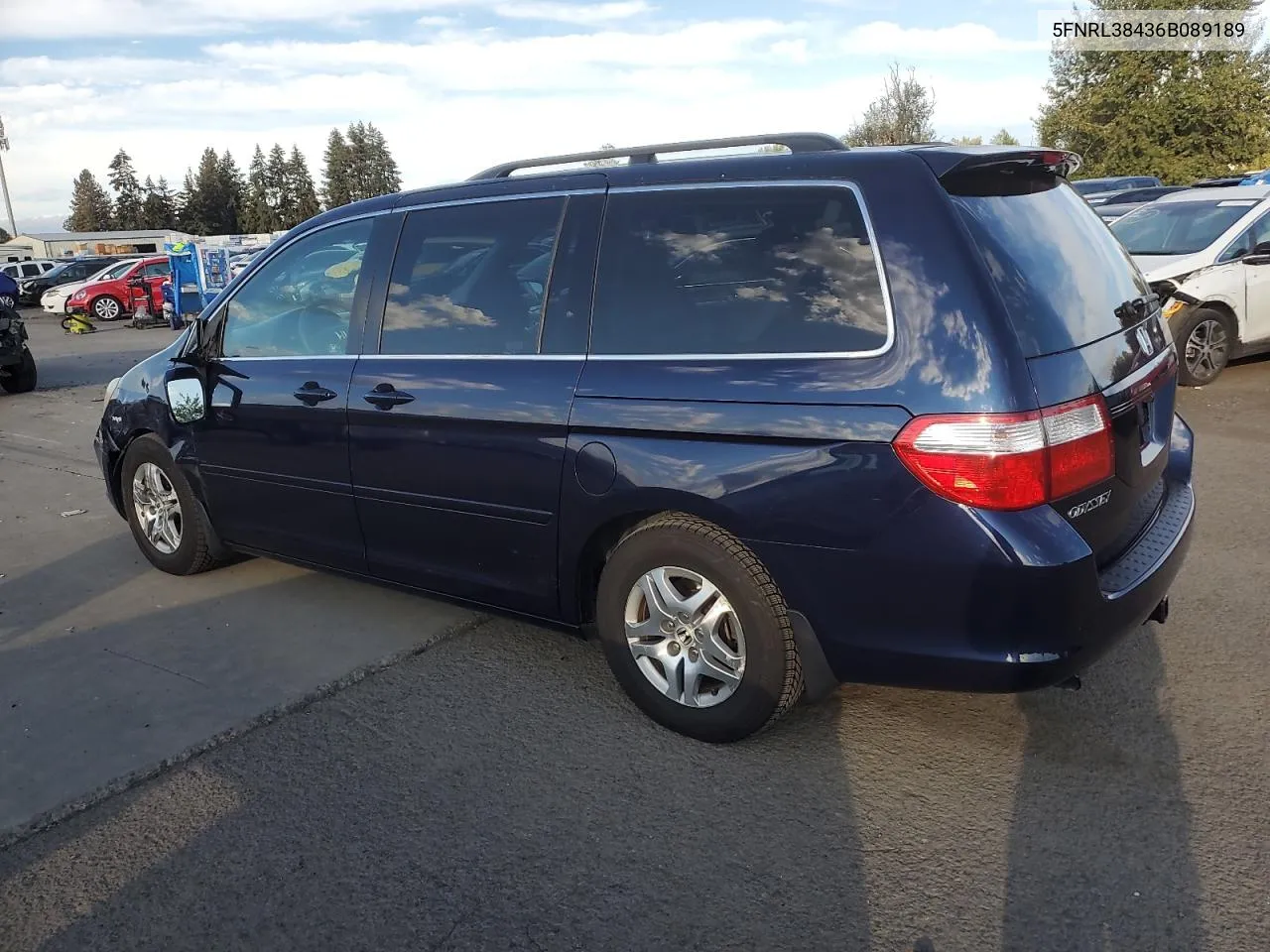 2006 Honda Odyssey Ex VIN: 5FNRL38436B089189 Lot: 73139054