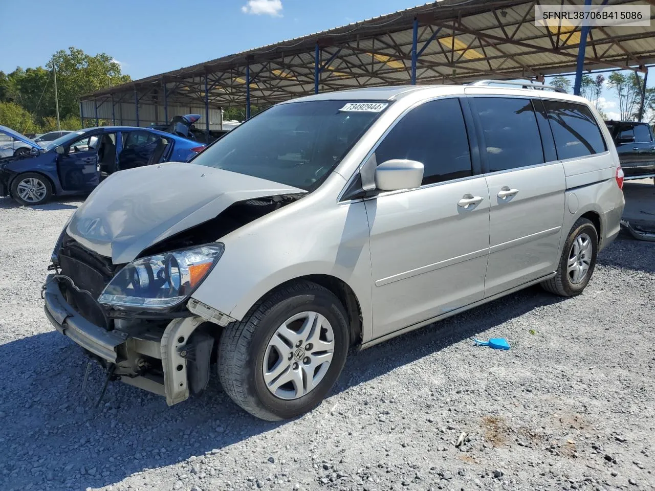 2006 Honda Odyssey Exl VIN: 5FNRL38706B415086 Lot: 73492944