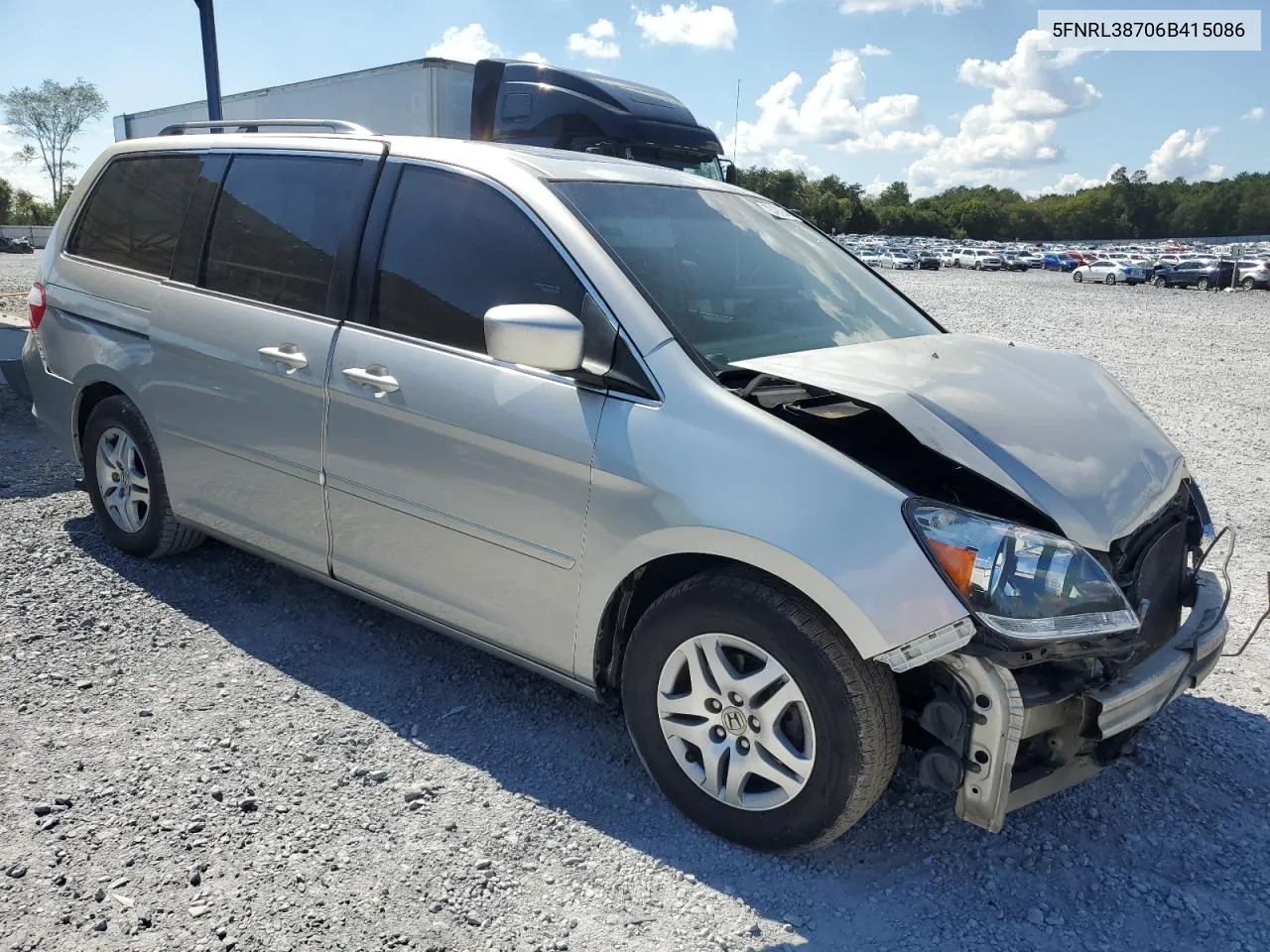 2006 Honda Odyssey Exl VIN: 5FNRL38706B415086 Lot: 73492944