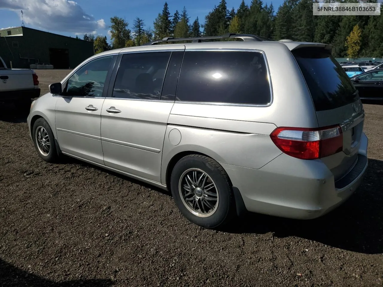 2006 Honda Odyssey Touring VIN: 5FNRL38846B103653 Lot: 73751274