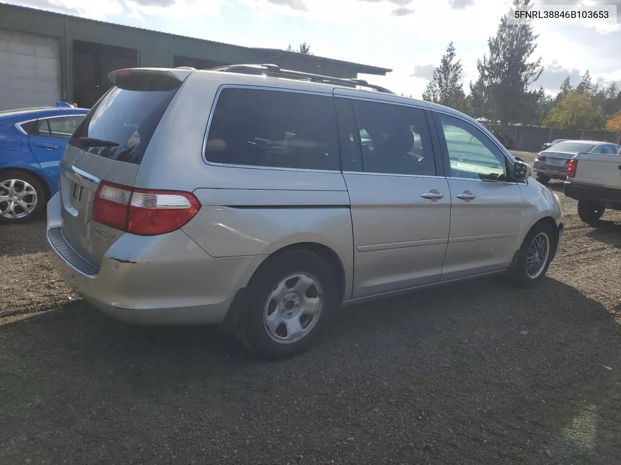 2006 Honda Odyssey Touring VIN: 5FNRL38846B103653 Lot: 73751274