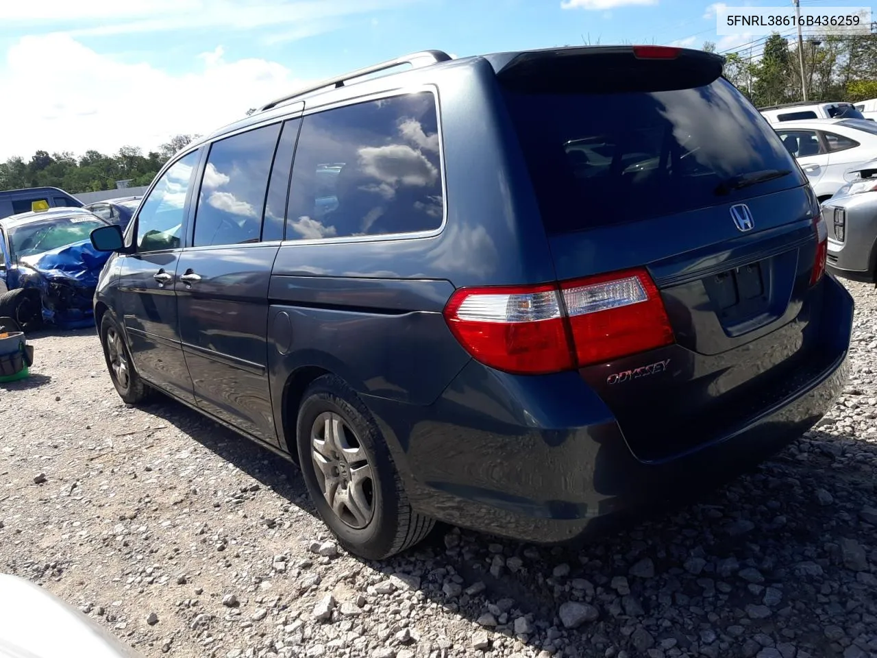 2006 Honda Odyssey Exl VIN: 5FNRL38616B436259 Lot: 73893794