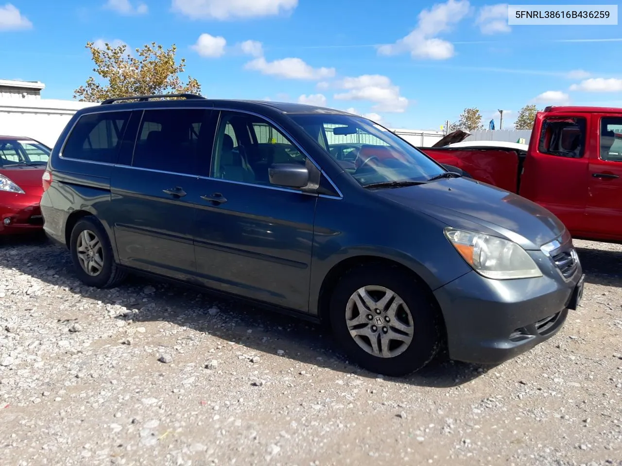 2006 Honda Odyssey Exl VIN: 5FNRL38616B436259 Lot: 73893794