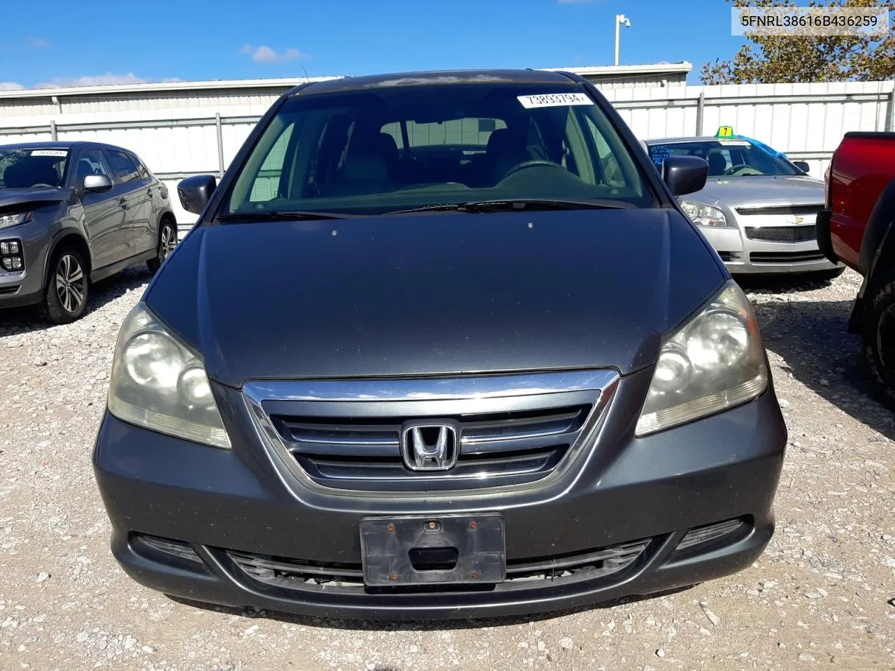 2006 Honda Odyssey Exl VIN: 5FNRL38616B436259 Lot: 73893794